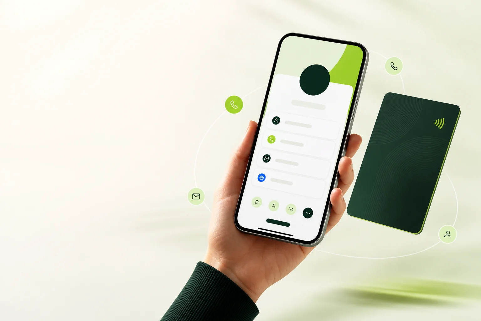Meral App digital business card and NFC sharing